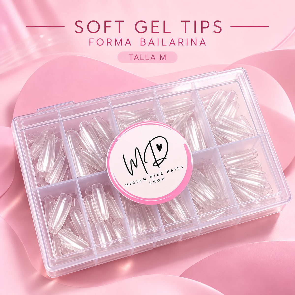 Soft Gel Tips Bailarina Talla M (240 unidades)