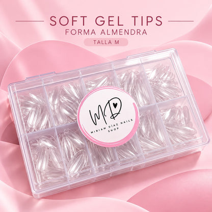 Soft Gel Tips Almendra Talla M (240 unidades)
