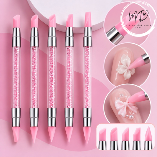 Set de 5 pinceles de silicona para Nail Art