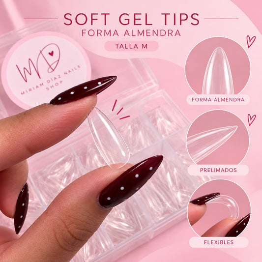 Soft Gel Tips Almendra Talla M (240 unidades)