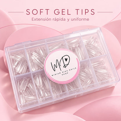 Soft Gel Tips Cuadrados Talla M (240 unidades)